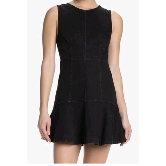 Free People Dresses & Skirts - Free People Alex Denim Mini Dress Black Size 4